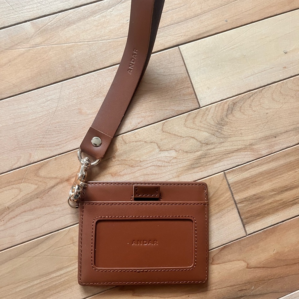 Andar Denner Wallet - Brown Leather Card Holder with Strap